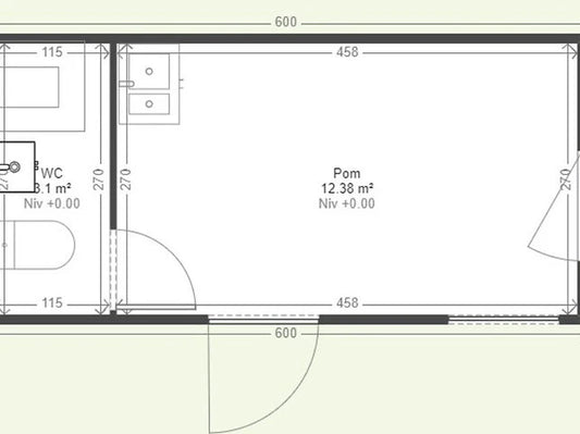 Sommerhaus ohne Genehmigung 17m2 mit Bad und Küche