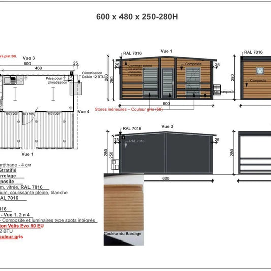 Möblierter Bungalow mit Terrasse / Gartenchalet