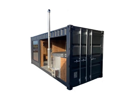 Container, umgebaut in ein 15 m² großes Spa für 4 bis 6 Personen