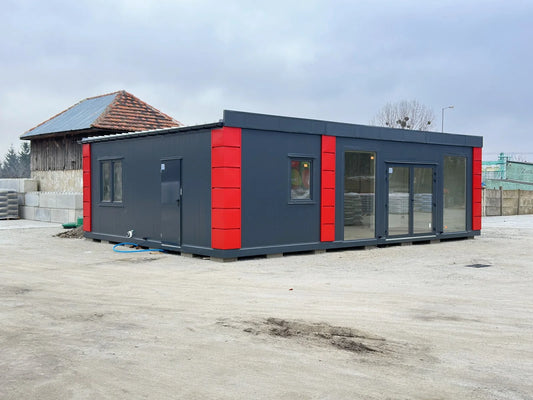 Modularer Sandwich-Container – Büros, Geschäfte/Logements, 6 Teile – 63 m²