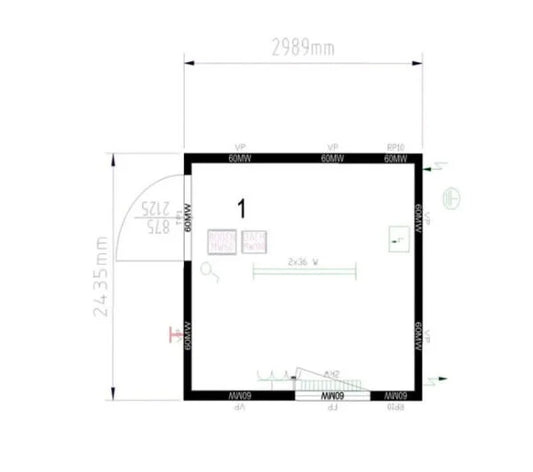 Conteneur Bureau 2.98 x 2.43 m