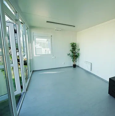 Container 6×3 Meter mit Glaswand RAL 7016