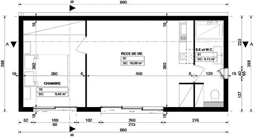 Modulares Tiny House von 35 m², Standard schlüsselfertig