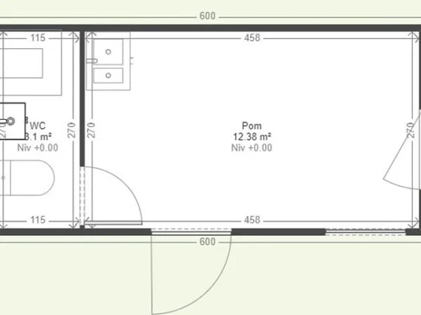 17 m² großes Haus mit Bad und Küche ohne Genehmigung
