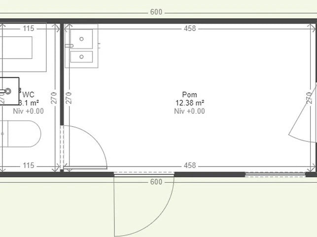 Sommerhaus ohne Genehmigung 17m2 mit Bad und Küche