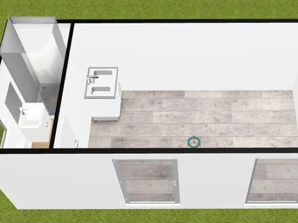 17 m² großes Haus mit Bad und Küche ohne Genehmigung