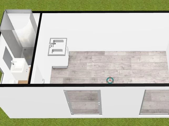 Sommerhaus ohne Genehmigung 17m2 mit Bad und Küche