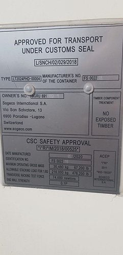 20′ DRY-Seecontainer