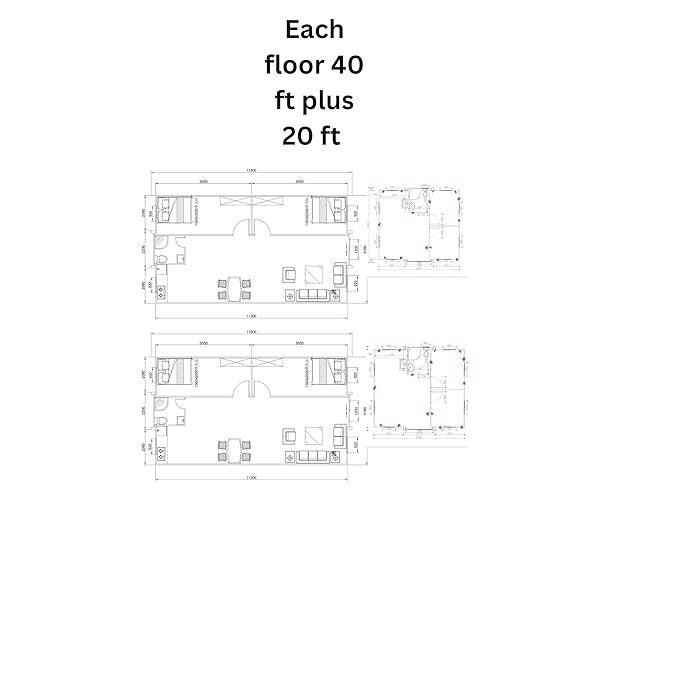 Luxushaus mit Terrasse, 2 Schlafzimmern, 60 Fuß mal 40 Fuß