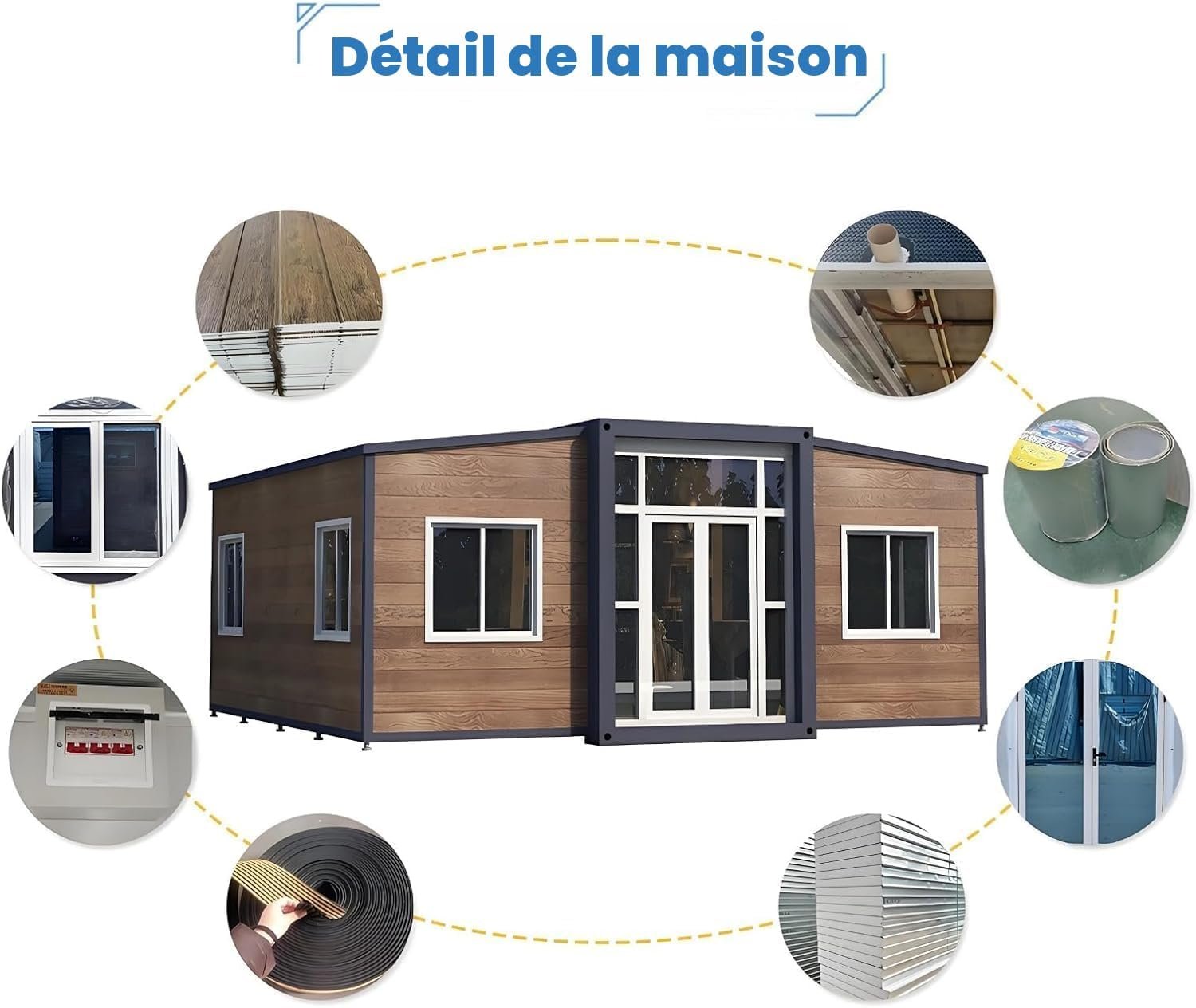 Anpassbares, 20 Fuß langes, zusammenklappbares Containerhaus mit 1-3 Schlafzimmern