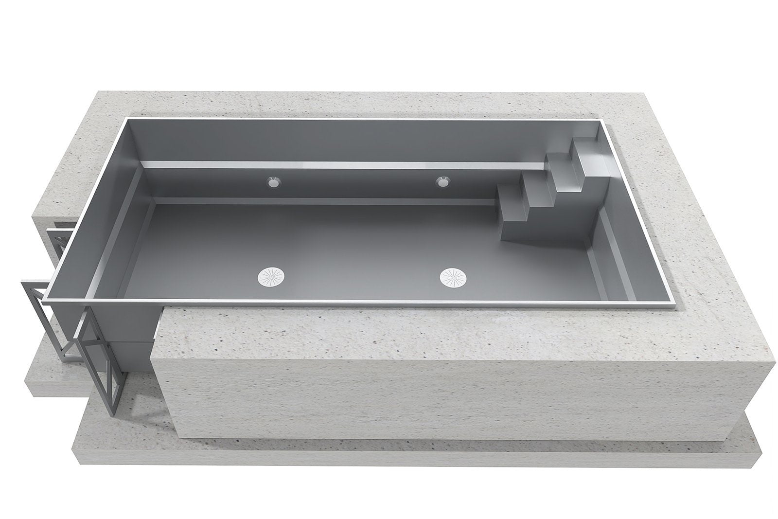 Schwimmbad-Skimmer aus Edelstahl, professionell, 3,5 x 9 x 1,5 m