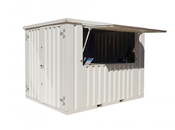 Faltbare Containerstange XL 4 x 2 Meter RAL 9016