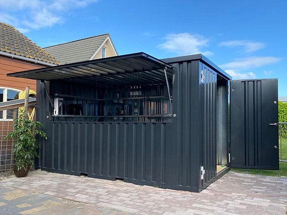 Faltbare Containerstange 4 × 2 Meter schwarz RAL 9005