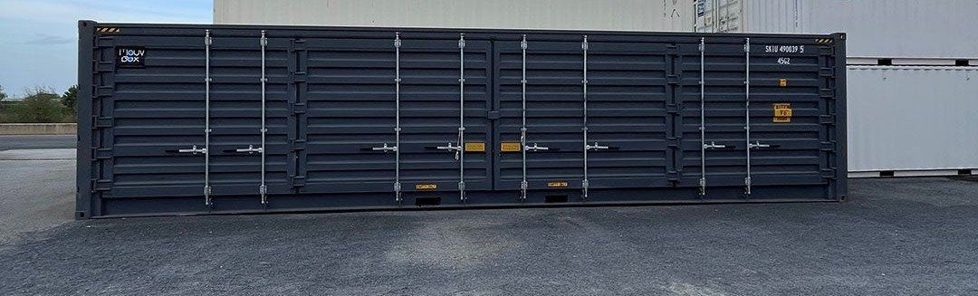 Seecontainer 40′ HC OPEN SIDE 1. Fahrt