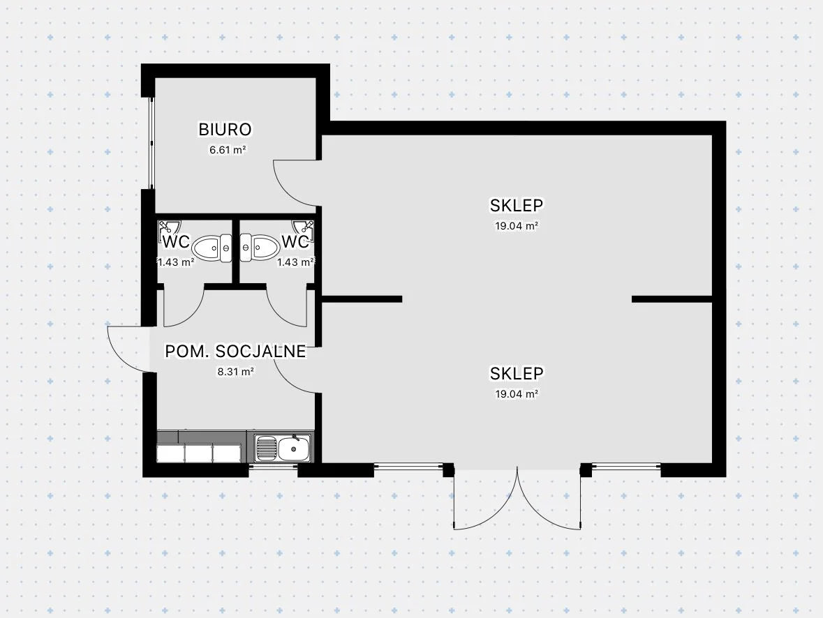 Modularer Sandwich-Container – Büros, Geschäfte/Logements, 6 Teile – 63 m²