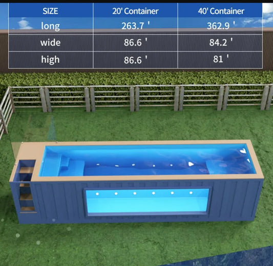 20-Fuß- und 40-Fuß-Schwimmbadcontainer