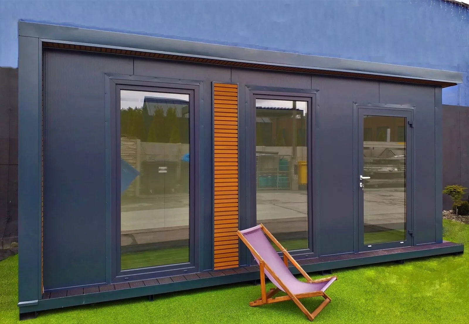 Bürocontainer Wohncontainer Gartenhaus – 6 x 3m mit Heizung