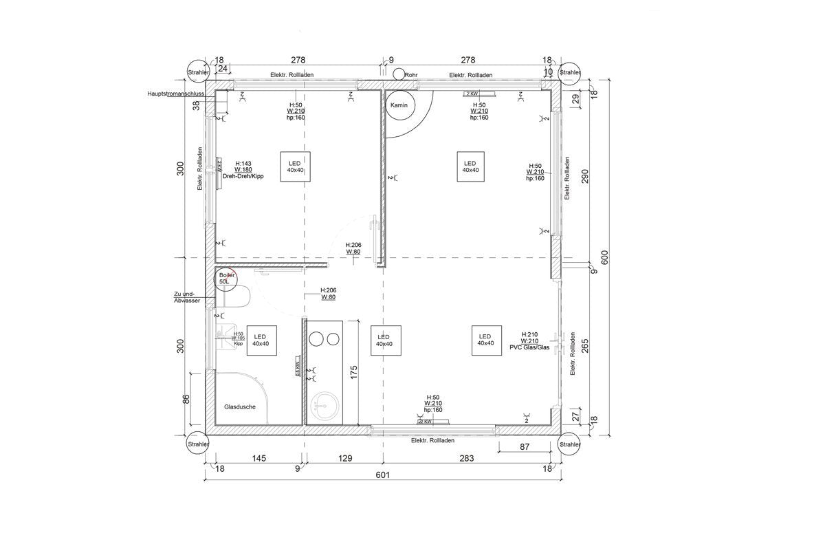 Container-High-End-Haus (36 m²) 2 Schlafzimmer + Badezimmer