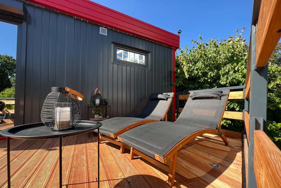 Container-High-End-Haus (36 m²) 2 Schlafzimmer + Badezimmer