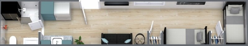 40 Fuß großes, umgebautes, bewohnbares Containerstudio