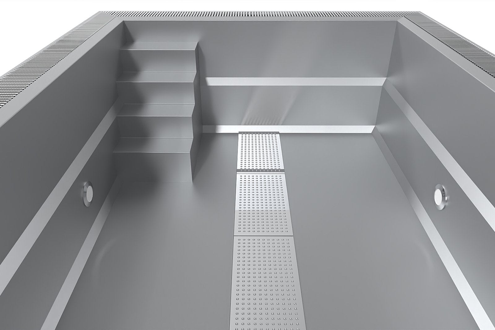Edelstahl für Expert Überlaufbecken 3,3x9x1,34 m