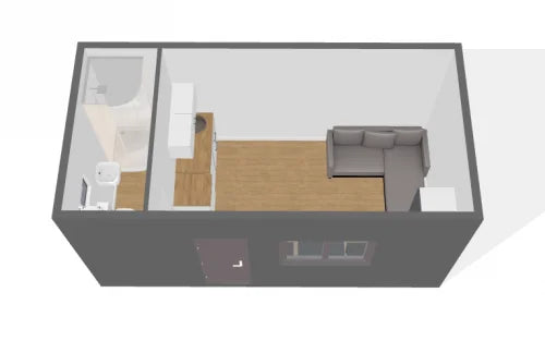 Conteneur maison habitable toute l'année, model A de 18 m²