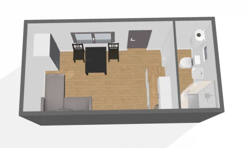 Conteneur maison habitable toute l'année, model A de 18 m²